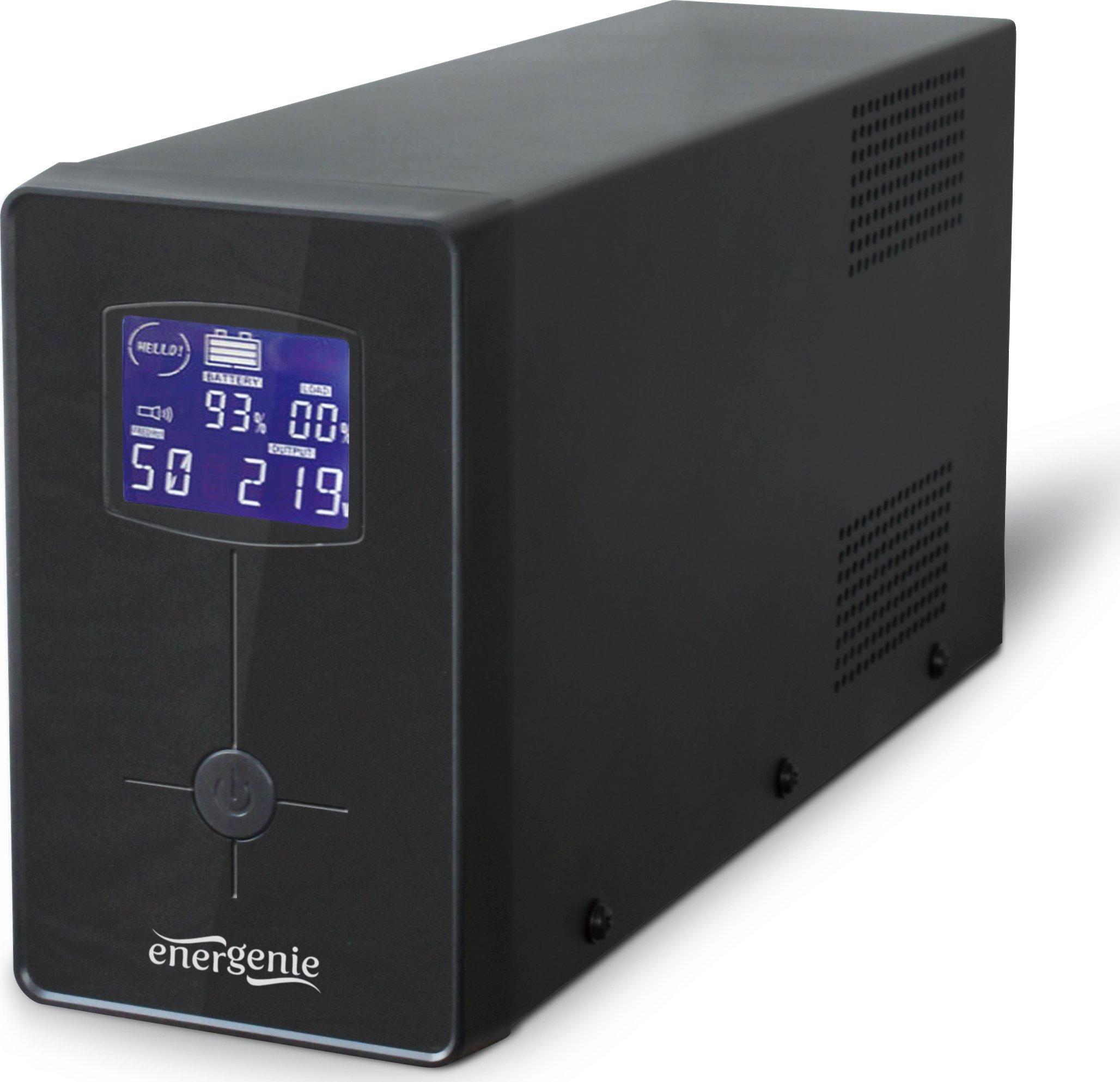 EnerGenie UPS su LCD ekranu, Juodas 650 VA, 390 W, 220 V