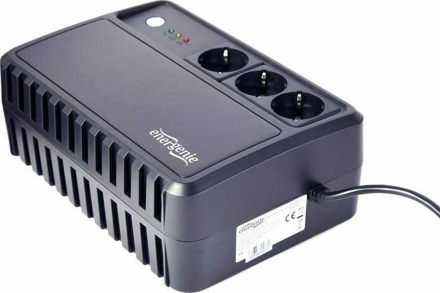 ENERGENIE UPS 800VA su AVR Pažangi apsauga nuo viršįtampių ir trumpojo jungimo Stalinių kompiuterių serija 3x Schuko