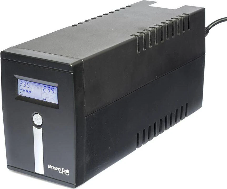 Nepertraukiamo maitinimo šaltinis Green Cell Uninterruptible Power Supply UPS 1000VA 600W with LCD Display | EU VERSION | 2x Schuko 2x IEC Sockets