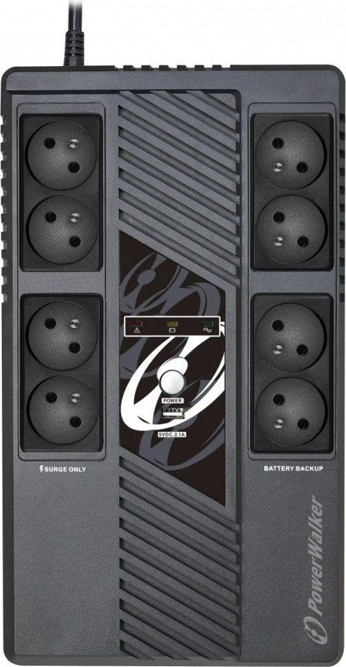 Power Walker POWERWALKER UPS Line-Interactive 600VA MS 8x FR RJ45 įvestis / išvestis USB HID USB įkroviklis