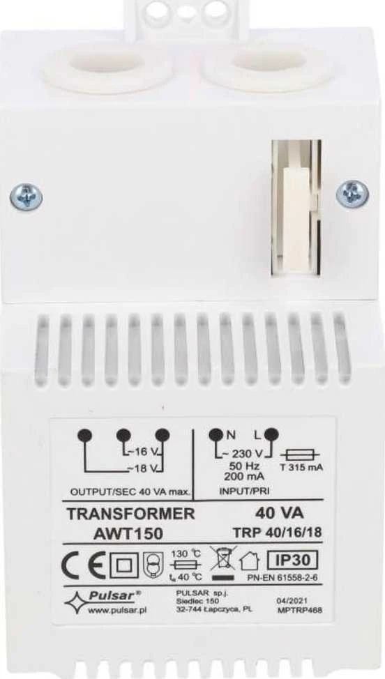 Pulsar AWT150 transformatorius su technine etikete