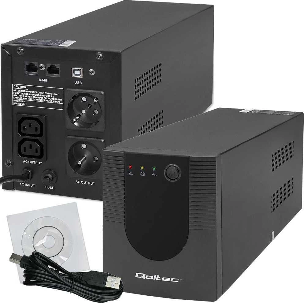 QOLTEC 53777 nepertraukiamo maitinimo linijos interaktyvus monolitas 2000VA 1200W