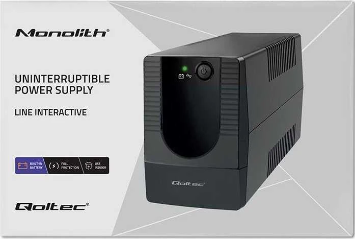 QOLTEC 53773 nepertraukiamo maitinimo linijos interaktyvus monolitas 850VA 480W