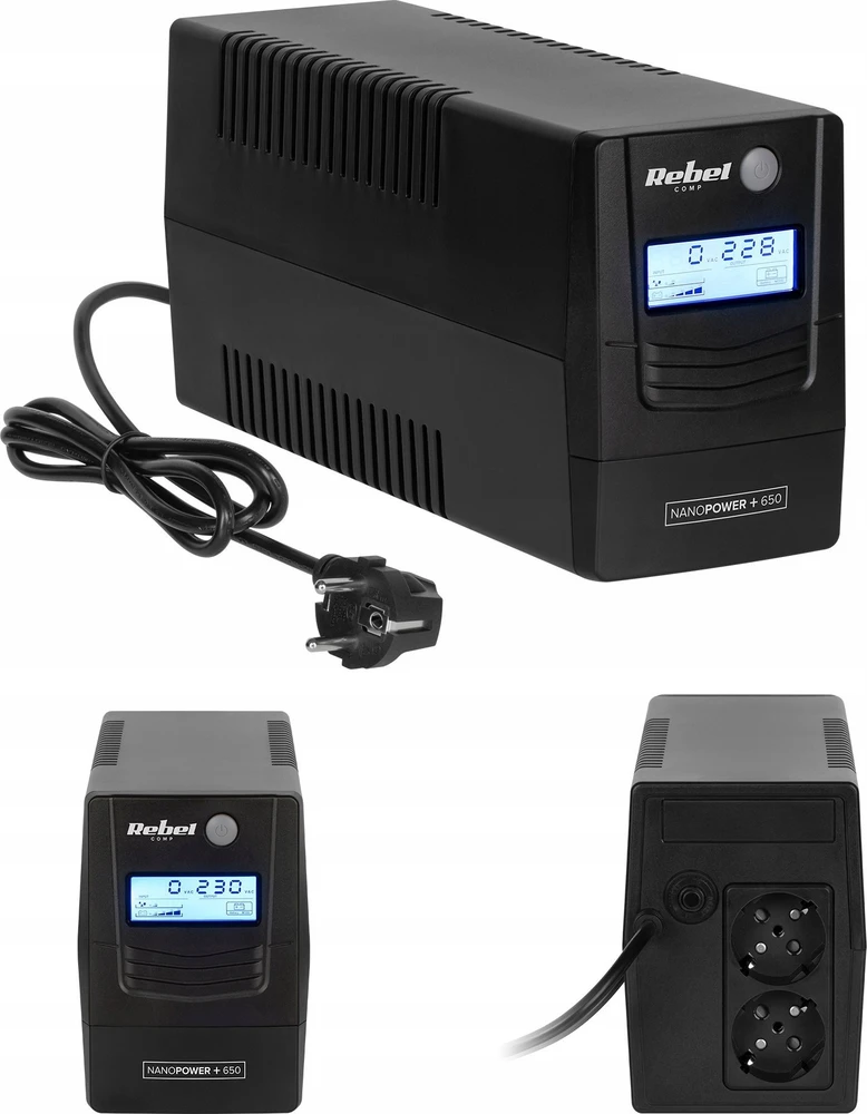 Nepertraukiamas Maitinimo Šaltinis - Rebel Nanopower Plus 650VA Juodas