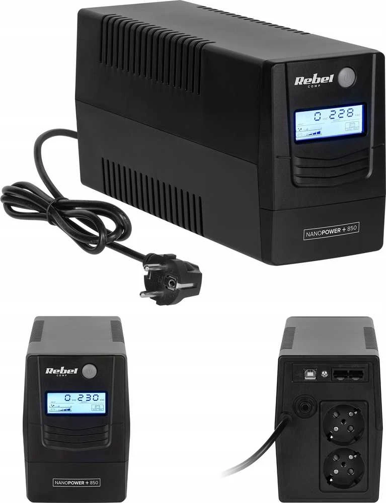 Nepertraukiamo maitinimo šaltinis UPS REBEL modelis Nanopower Plus 850 neprisijungus 850VA 480W 230V 50Hz LCD USB RJ45