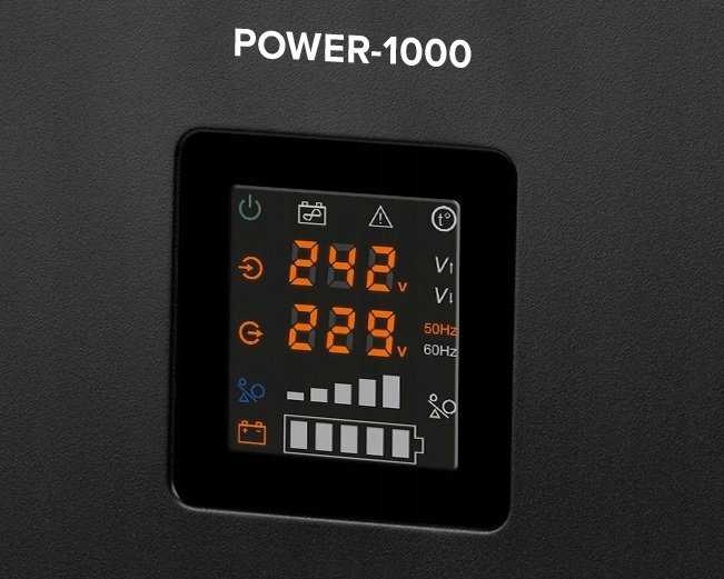 Rebel POWER-1000 Sieninis avarinis maitinimo šaltinis – grynos sinusinės bangos keitiklis su įkrovimo funkcija 12V 230V 1000VA 700W