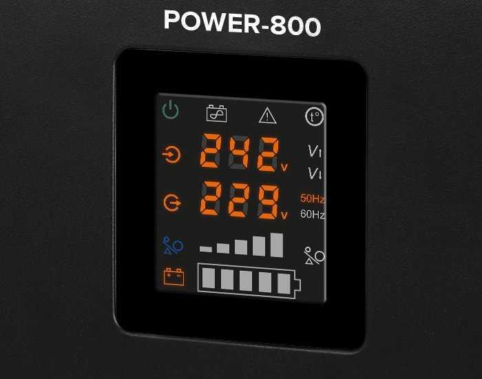 Rebel POWER-800 Sieninis avarinis maitinimo šaltinis – pilnos sinusinės bangos keitiklis su įkrovimo funkcija 12V 230V 800VA 500W