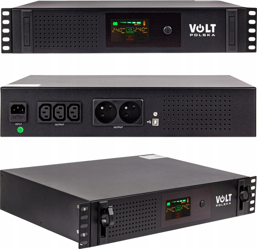 Nepertraukiamas Maitinimo Šaltinis - Volt Polska RackUPS 850VA/480W 9Ah 140-300V