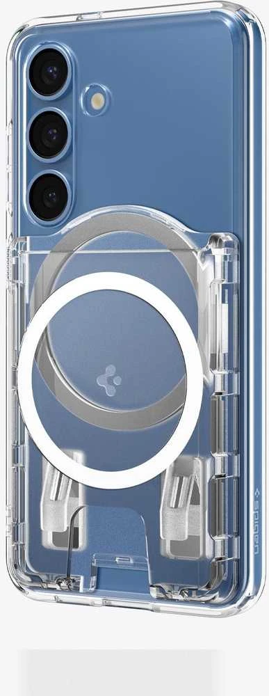Dėklas „Spigen Ultra Hybrid“ piniginė „MagSafe+“, krištolo skaidrumo – „Samsung Galaxy S25“ serijai