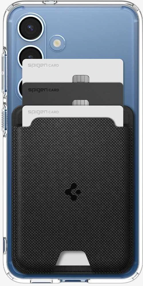 Dėklas „Spigen Urban Fit“ „MagSafe“ piniginė, juoda – „Samsung Galaxy S25“ serijai