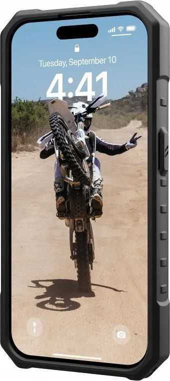 UAG Urban Armor Gear dėklas PATHFINDER, suderinamas su „Magsafe“, skirtas IPHONE 15 Pro, vidurnakčio kamufliažas