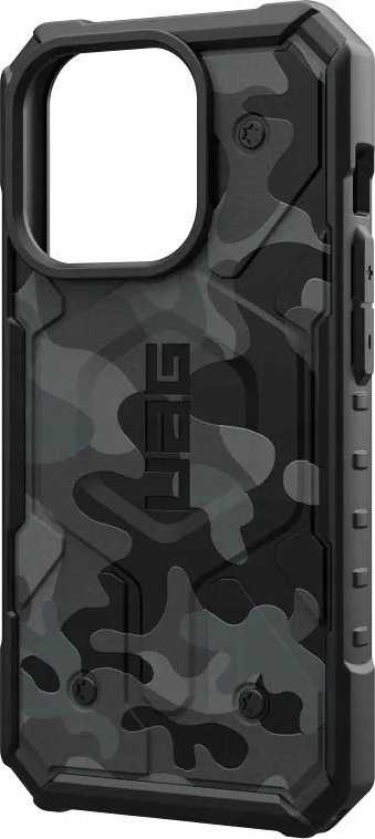 UAG Urban Armor Gear dėklas PATHFINDER, suderinamas su „Magsafe“, skirtas IPHONE 15 Pro, vidurnakčio kamufliažas