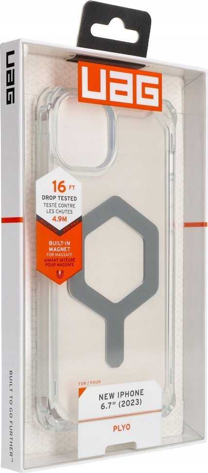 Urban Armor Gear UAG Plyo MagSafe Apple iPhone 15 Plus - dėklas telefonui skaidrus ir sidabro spalvos