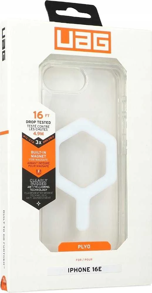 UAG Urban Armor Gear dėklas PLYO suderinamas su MagSafe, skirtas IPHONE 16e ice/baltas