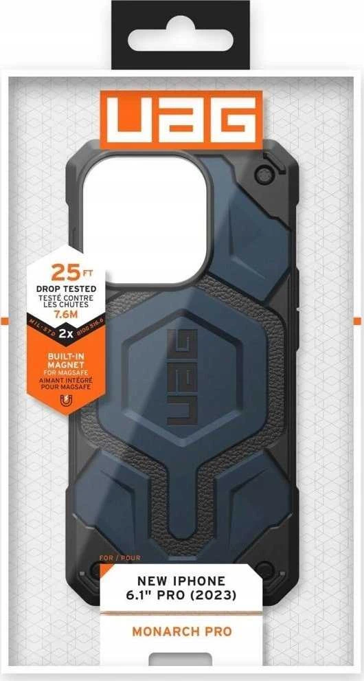 Urban Armor Gear UAG Monarch Pro su MagSafe iPhone 15 Pro - dark dėklas telefonui mėlynos spalvos