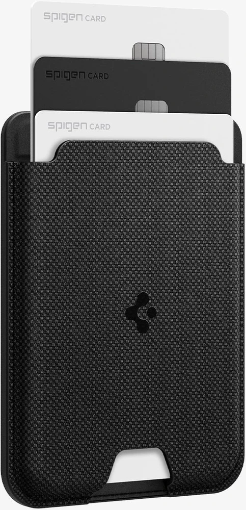 Dėklas „Spigen Urban Fit“ „MagSafe“ piniginė, juoda – „Samsung Galaxy S25“ serijai