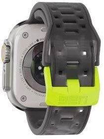 „Urban UAG Civilian“ – silikoniniai laikrodžiai, skirti „Apple Watch“ 4-6 ir SE 1-3 serijoms, 44 mm / 7-9 serijoms, 45 mm / 10-11 serijoms, 46 mm / „Ultra 1-3“, 49 mm (dūminis / aktyvus neoninis) (194002113B81)