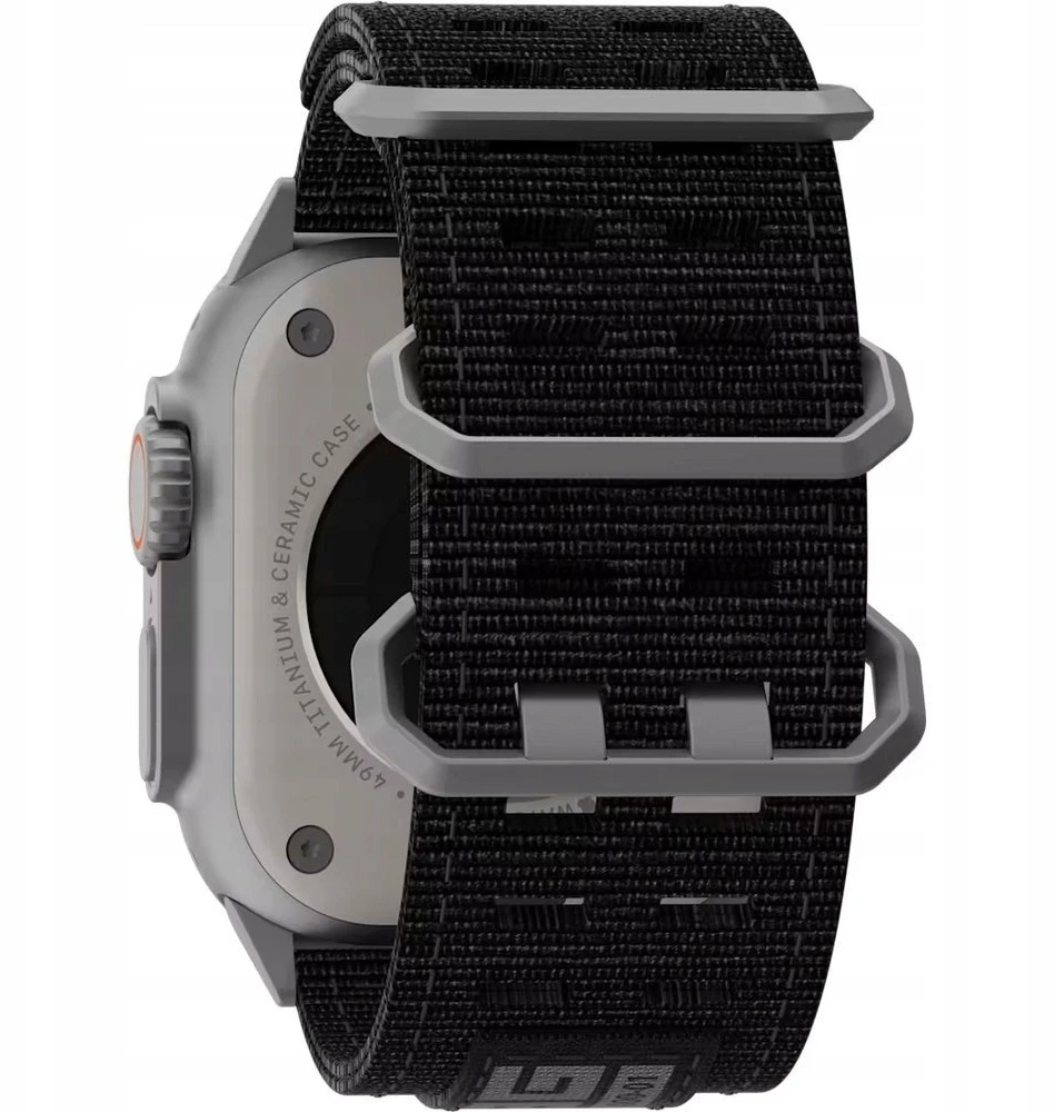 Urban UAG Metropolis – universalus nailoninis dirželis Apple Watch 44mm–49mm (Apple Watch 4–11, SE 1–3, Ultra 1–3) (juodas) (194159114040)