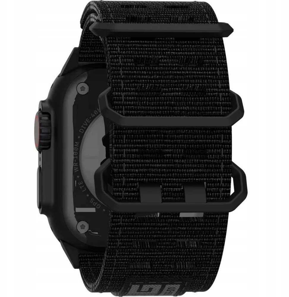 Urban UAG Metropolis – universalus nailoninis dirželis Apple Watch 44mm-49mm (Apple Watch 4-11, SE 1-3, Ultra 1-3) (juodas / juodas titanas) (194159114037)