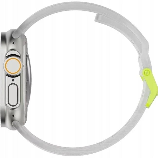 Urban UAG Scout – silikoninis dirželis Apple Watch series 4-6 & SE 1-3, 44 mm / series 7-9, 45 mm / series 10-11, 46 mm / Ultra 1-3, 49 mm (smoke / active neon)
