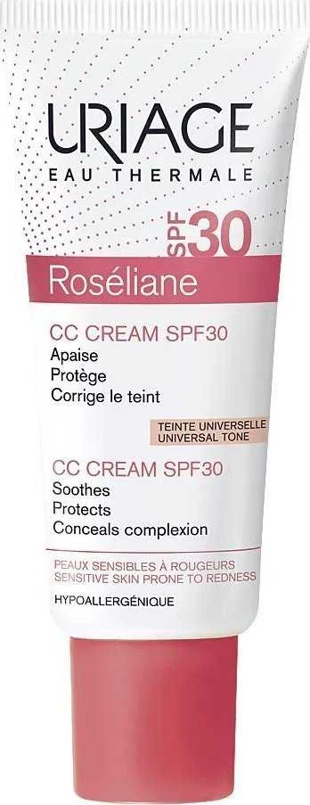 Uriage Roséliane CC Kreminis SPF30 apsauginis CC veido kremas jautriai / į paraudimą linkusiai odai, atspalvis: Universal Tone, 40 ml