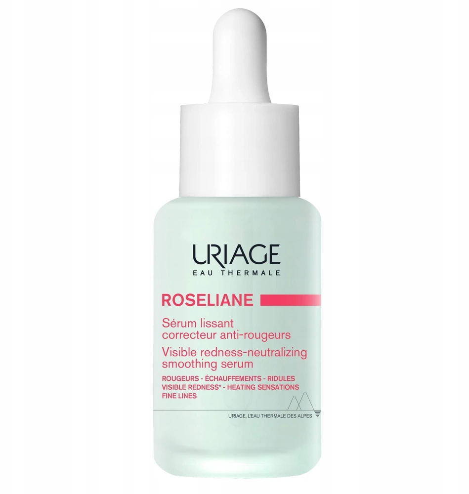 Uriage Roséliane Visible Redness-Neutralizing Smoothing Serum raminantis serumas jautriai / raustančiai veido odai, 30 ml