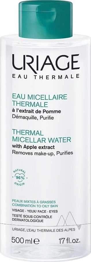 Uriage Thermal Vanduo Purifying Micellar Vanduo micelinis vanduo mišriai ir riebiai odai, 500 ml