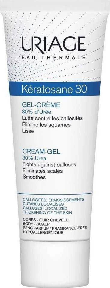 Uriage Kératosane 30 Kreminis-Gel gelis-kremas kūno odai, 75 ml