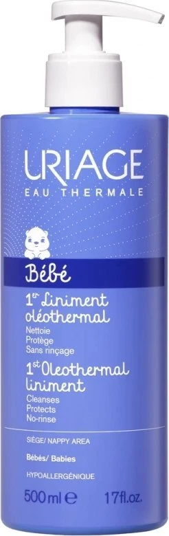 Uriage "Bébé Baby" sauskelnių srities valomoji priemonė (1st Oleothermal Liniment) 500 ml