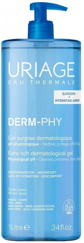 Uriage Derm-Phy dermatologinis valomasis gelis 1000 ml