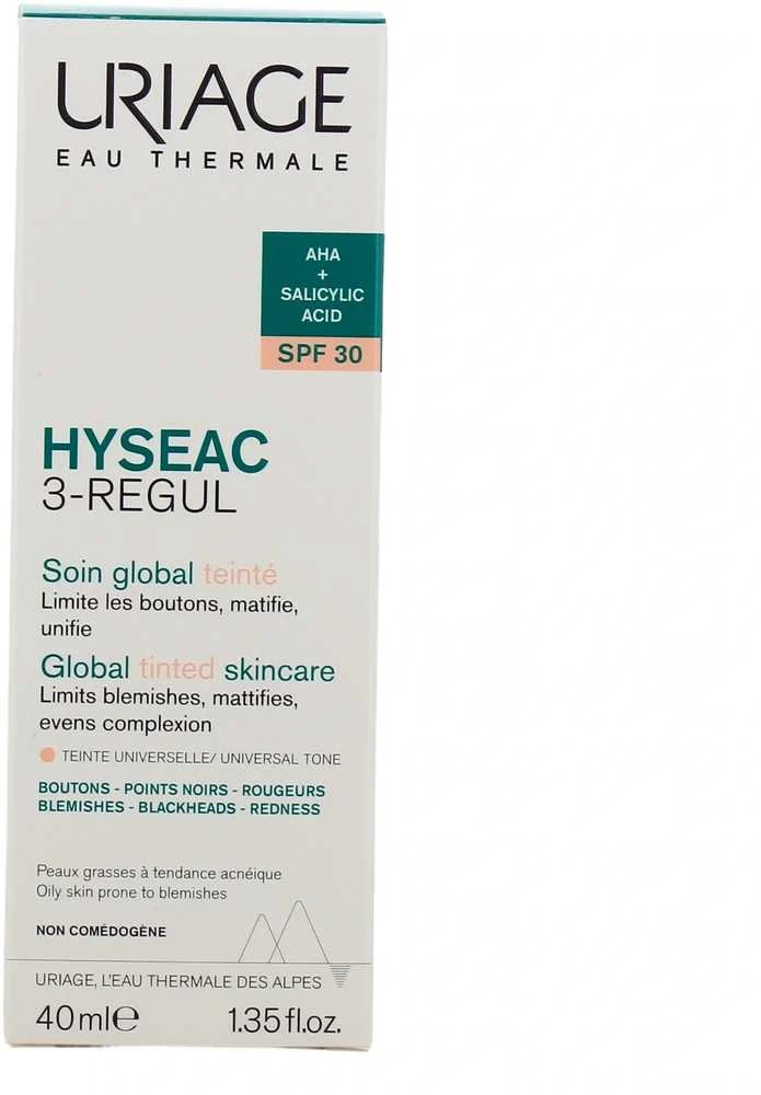 Uriage Hyséac 3-Regul Global Tinted SPF 30 veido kremas, 30 ml