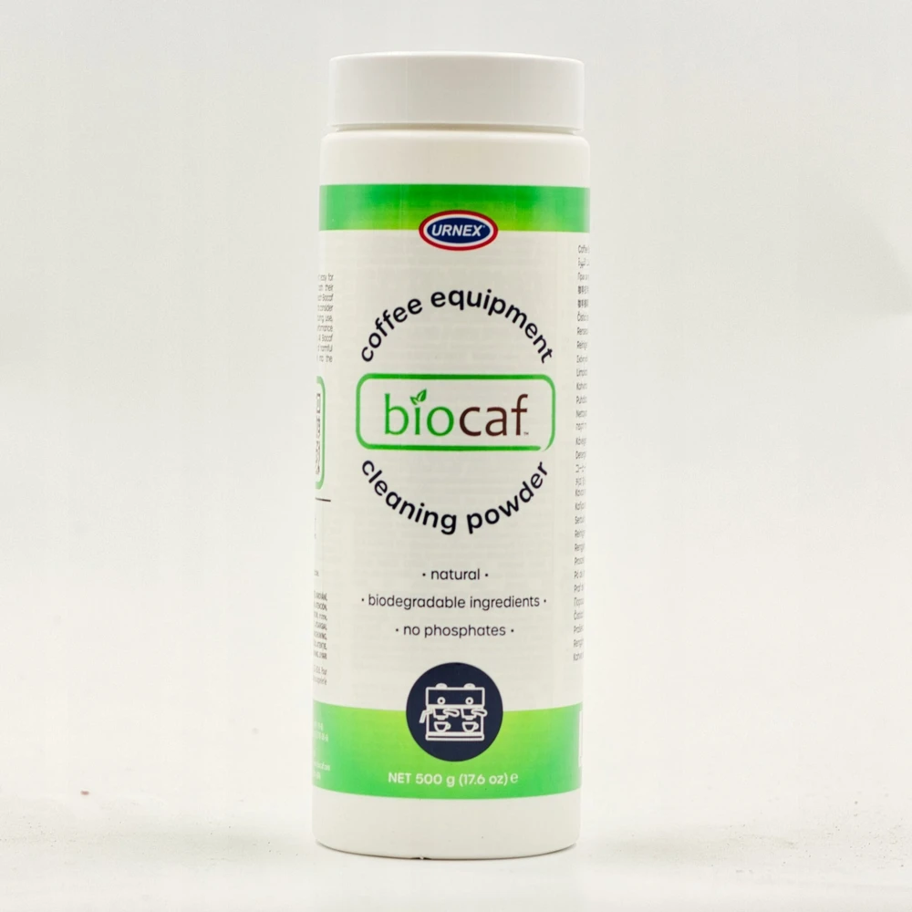 Kiti Kavos Aparato Valymo Milteliai - Urnex BioCaf 500g Balti Žali