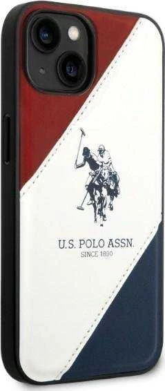 Dėklas „Us Polo Assn“ „US Polo“ USHCP14SPSO3 „Apple iPhone 14 / 15 / 13“ 6,1 colio baltos spalvos su įspaudu