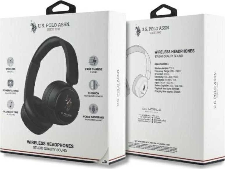 Us Polo Assn US Polo Ausinės Bluetooth USHPV6PUNK juodos spalvos DH Color Logo