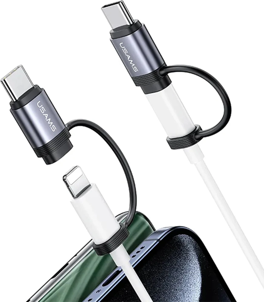 USAMS Lightning į USB-C adapteriai su saugos dirželiais