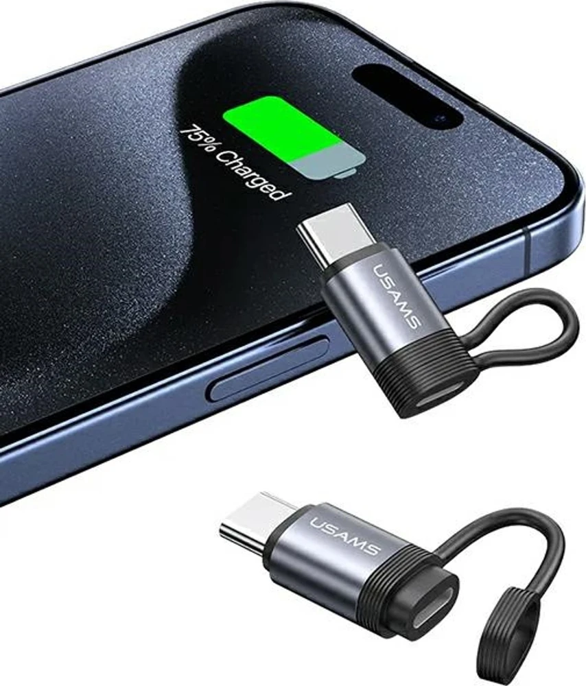 USAMS Adapteris AU17 Lightning – USB-C30W aliuminio SJ677LN01 (US-SJ677)