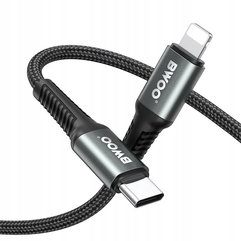 BWOO Pintas laidas USB-C – Lightning 3m 30W juodas