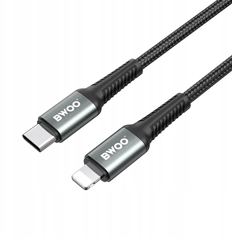 BWOO Pintas laidas USB-C – Lightning 3m 30W juodas