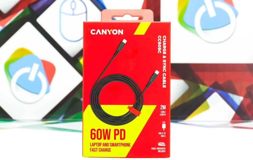 CANYON kabelis CC60SC C-C 60W 2m Juodas