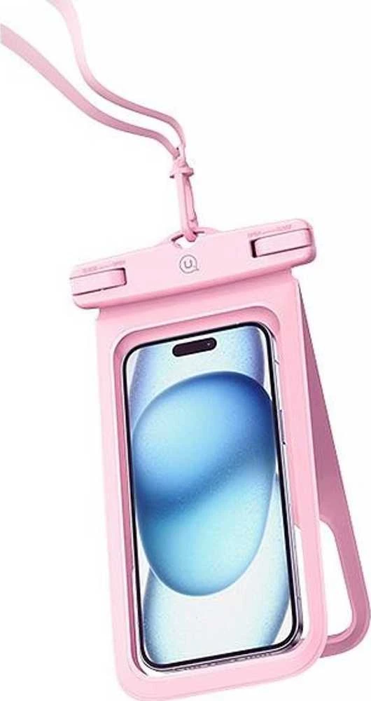 USAMS Atsparus vandeniui Dėklas Double 6.7″IP68 rožinės spalvos FSD1403 (YD014)