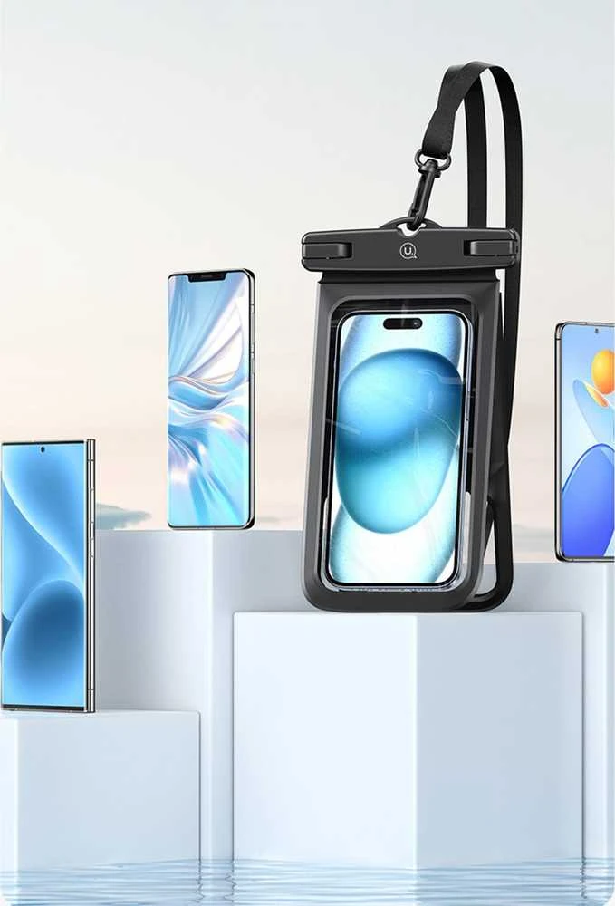 USAMS Atsparus vandeniui Dėklas Double 6.7″IP68 juodos spalvos FSD1401 (YD014)