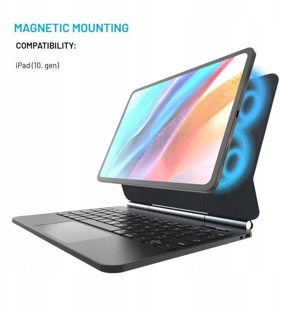 Fixed FIKSUOTAS „Typee“, skirtas „Apple iPad 10.9" 2022“ (10-osios kartos), juodas
