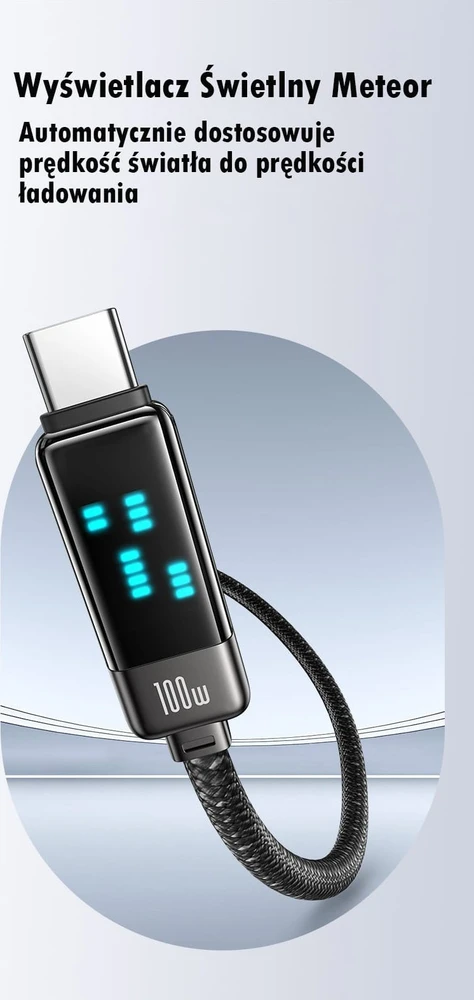 USAMS USB-C į USB-C kabelis 100W 1.2m cinko lydinio greito įkrovimo duomenų kabelis Meteor serijos SJ744USB0
