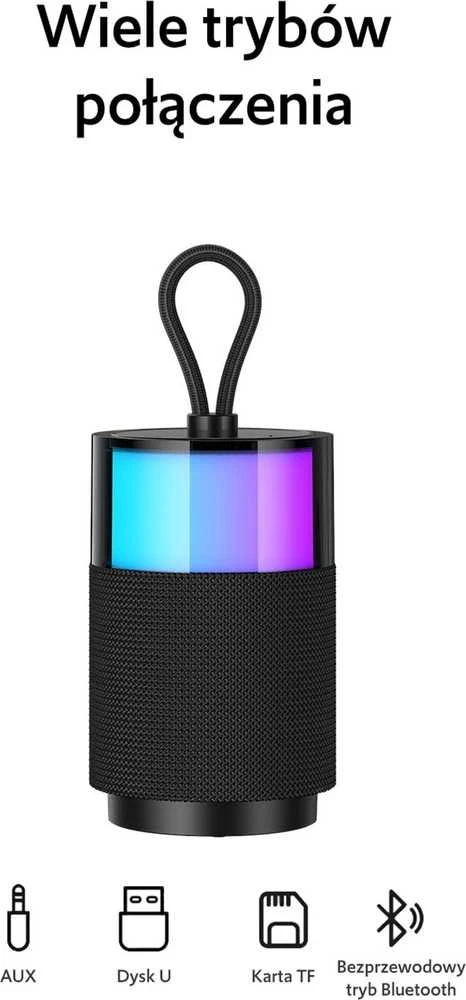 USAMS Bluetooth kolonėlė 5.3 YIN Series/juodos spalvos YX12YX01 (US-YX012)