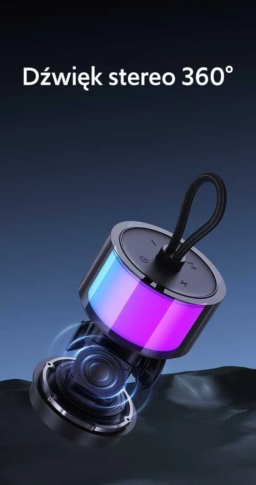 USAMS Bluetooth kolonėlė 5.3 YIN Series/juodos spalvos YX12YX01 (US-YX012)