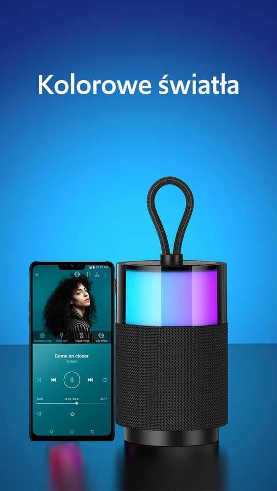 USAMS Bluetooth kolonėlė 5.3 YIN Series/juodos spalvos YX12YX01 (US-YX012)
