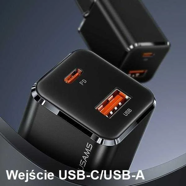 USAMS ŁAD. SIEC. 1XUSB-C+1XUSB T43 33W (TIK GALVUTĖ) PD3.0 +QC3.0 GREITAS ĮKROVIMAS Baltas /Baltas CC144TC02 (US-CC144)