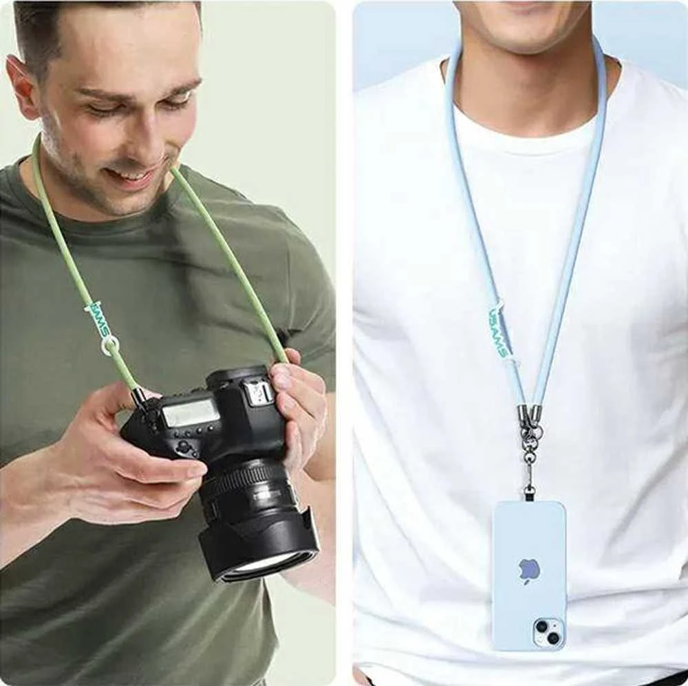 USAMS Universal phone lanyard 1.2m juodos spalvos ZB282GS01 (US-ZB282)