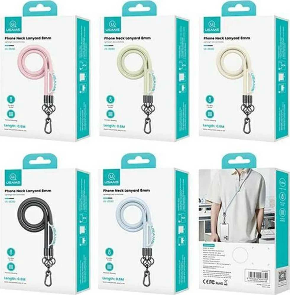 USAMS Universal phone lanyard 1.2m juodos spalvos ZB282GS01 (US-ZB282)