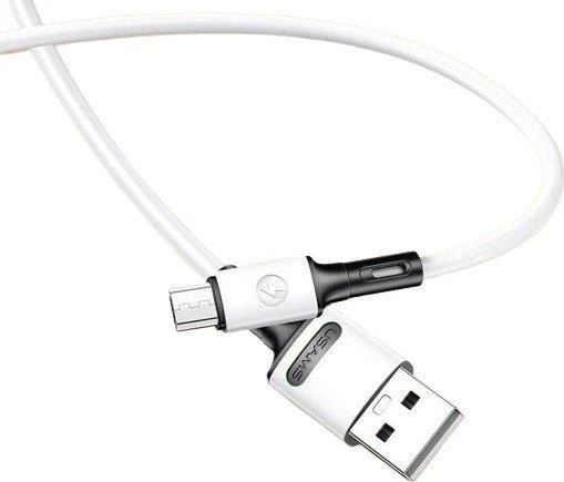 USAMS U52 microUSB 2A greito įkrovimo kabelis 1m baltos spalvos SJ435USB01 (US-SJ435)